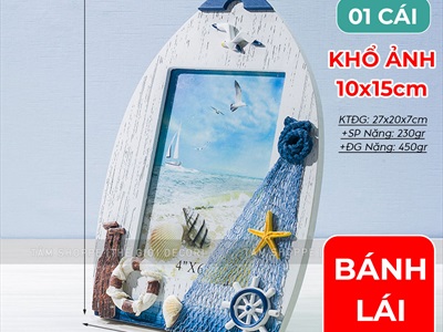 Khung ảnh chủ đề biển hình ván lướt sóng [Khổ ảnh 10x15 - Khung gỗ] KHUNGANH-02