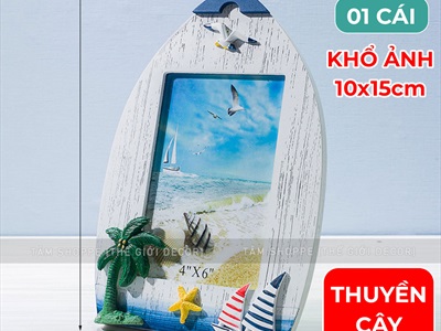 Khung ảnh chủ đề biển hình ván lướt sóng [Khổ ảnh 10x15 - Khung gỗ] KHUNGANH-02