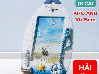 Khung ảnh chủ đề biển hình ván lướt sóng [Khổ ảnh 10x15 - Khung gỗ] KHUNGANH-02