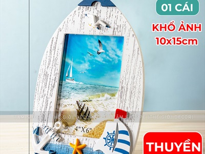 Khung ảnh chủ đề biển hình ván lướt sóng [Khổ ảnh 10x15 - Khung gỗ] KHUNGANH-02