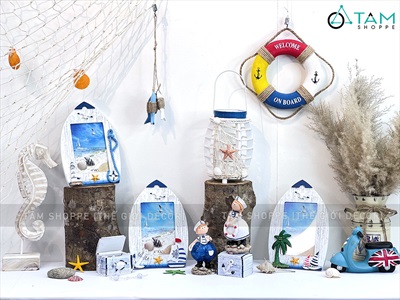 Khung ảnh chủ đề biển hình ván lướt sóng [Khổ ảnh 10x15 - Khung gỗ] KHUNGANH-02