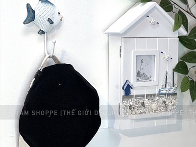 Móc treo tường chủ đề biển móc đơn nhiều kiểu [Móc sắt - Gỗ ép] MOCTREO-01