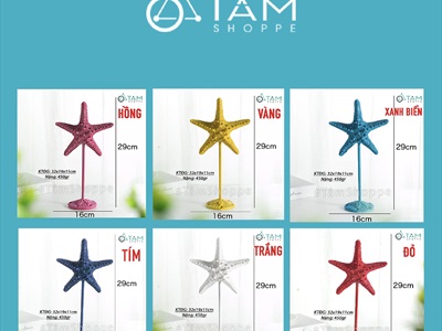 Standee sao biển kim tuyến đế tròn [Nhiều màu - Cao 29cm] STANDEE-BIEN-03
