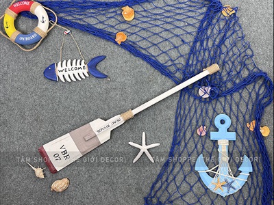 Tấm lưới đánh cá trang trí chủ đề biển [Đính vỏ sò - Nhiều cỡ] LUOICA-01