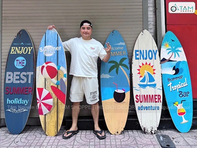 Ván lướt sóng decor SUMMER 2025 cao 150cm [Gỗ dày - chuẩn đẹp] VLS-10