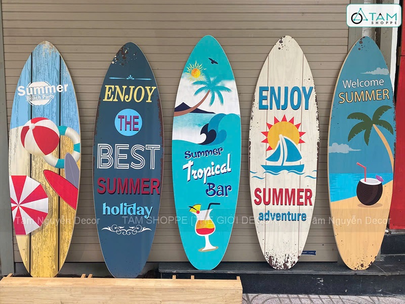 Ván lướt sóng decor SUMMER 2025 cao 150cm [Gỗ dày - chuẩn đẹp] VLS-10