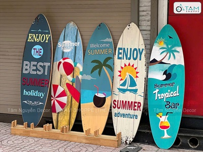 Ván lướt sóng decor SUMMER 2025 cao 150cm [Gỗ dày - chuẩn đẹp] VLS-10