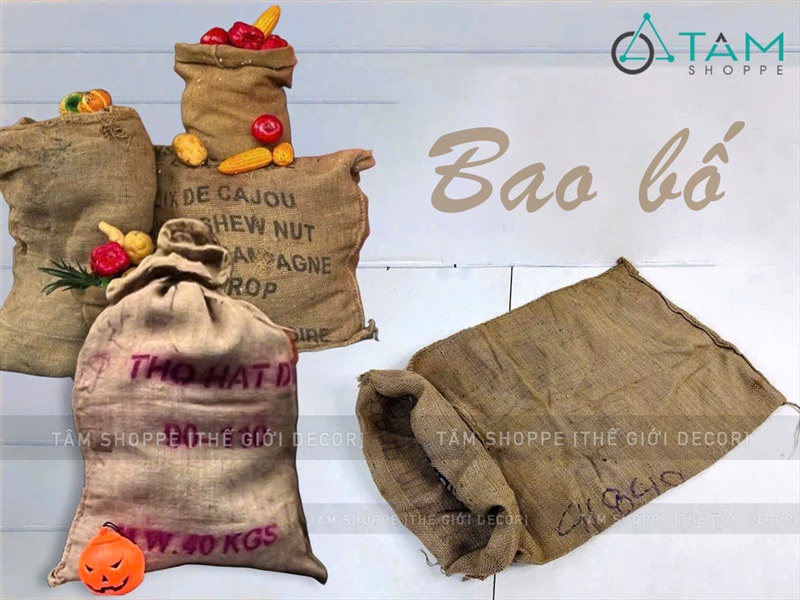 Bao bố màu nâu tự nhiên [Chữ ngẫu nhiên - Loại dày] BAOBO-01