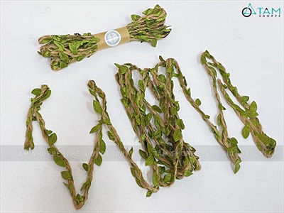 Bó dây thừng đan lá xanh làm handmade [Xinh yêu - Lá vải] DAYTHUNG-02