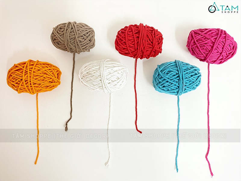 Cuộn dây cotton thô làm handmade [Bản 4li - Nhiều màu] DAYTHUCONG-01