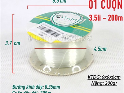 Cuộn dây cước câu cá trong suốt bản 3.5mm [Siêu chắc - Treo đồ decor] DAYCUOC-01