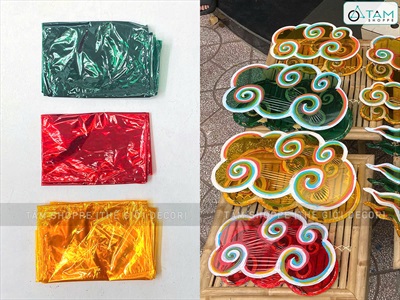 Giấy màu kiếng làm lồng đèn Trung thu thủ công [70x100cm - Trong suốt] GIAYMAU-03