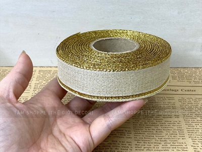 Ruy băng vải hoạ tiết sọc caro sang xịn [Nhiều kiểu - Cuộn 20m] RUYBANG-17