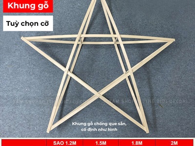 Set phụ kiện tự làm lồng đèn ông sao siêu to ngoài trời [Có lẻ từng món + Loại đẹp] SET-DIY-03