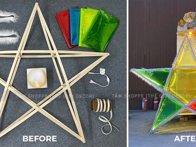 Set phụ kiện tự làm lồng đèn ông sao siêu to ngoài trời [Có lẻ từng món + Loại đẹp] SET-DIY-03