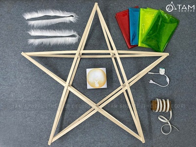 Set phụ kiện tự làm lồng đèn ông sao siêu to ngoài trời [Có lẻ từng món + Loại đẹp] SET-DIY-03