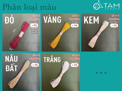 Tép dây giấy xoắn sợi nhỏ làm handmade [Bản 1li/ Dài 20m - Nhiều màu] DAYTHUCONG-02