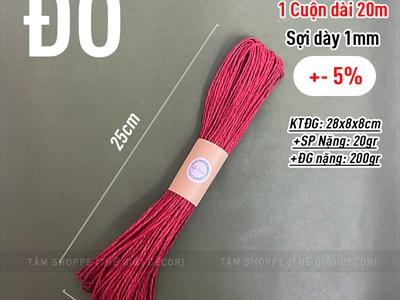 Tép dây giấy xoắn sợi nhỏ làm handmade [Bản 1li/ Dài 20m - Nhiều màu] DAYTHUCONG-02