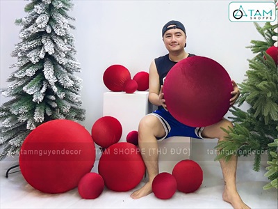 Trái banh xốp cầu xốp tròn làm châu Noel, người tuyết [ĐK10-40cm - Đặc ruột] PHOI-DIY-01