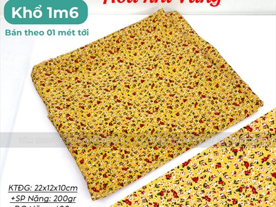 Vải hoạ tiết hoa nhí Vintage khổ 1m6 (bán theo 1 mét tới) PK-VAI-02
