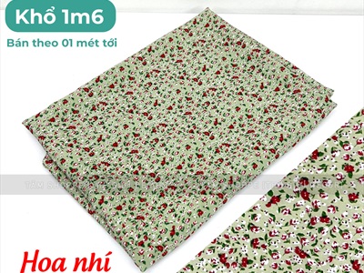 Vải hoạ tiết hoa nhí Vintage khổ 1m6 (bán theo 1 mét tới) PK-VAI-02
