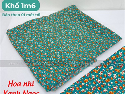 Vải hoạ tiết hoa nhí Vintage khổ 1m6 (bán theo 1 mét tới) PK-VAI-02