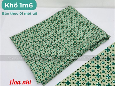 Vải hoạ tiết hoa nhí Vintage khổ 1m6 (bán theo 1 mét tới) PK-VAI-02