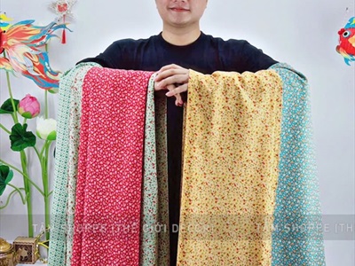 Vải hoạ tiết hoa nhí Vintage khổ 1m6 (bán theo 1 mét tới) PK-VAI-02