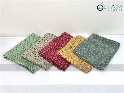 Vải hoạ tiết hoa nhí Vintage khổ 1m6 (bán theo 1 mét tới) PK-VAI-02
