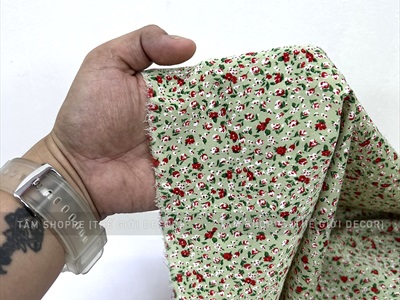 Vải hoạ tiết hoa nhí Vintage khổ 1m6 (bán theo 1 mét tới) PK-VAI-02