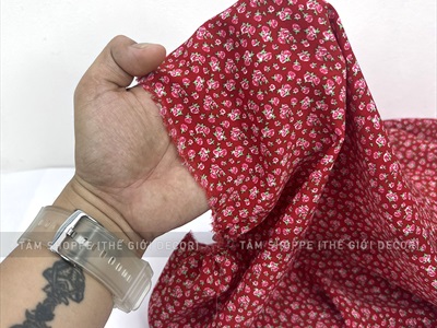 Vải hoạ tiết hoa nhí Vintage khổ 1m6 (bán theo 1 mét tới) PK-VAI-02