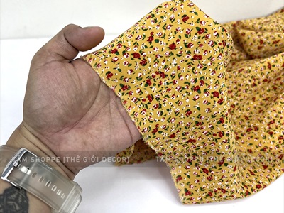 Vải hoạ tiết hoa nhí Vintage khổ 1m6 (bán theo 1 mét tới) PK-VAI-02
