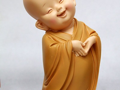 Bộ 03 tượng chú tiểu thả tim dễ thương [2 kích cỡ/ Áo vàng] CHUTIEU-03