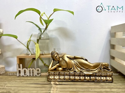 Tượng Phật nằm trang trí để bàn [Dài 23cm - Giả cổ] TUONGPHAT-03