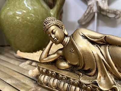 Tượng Phật nằm trang trí để bàn [Dài 23cm - Giả cổ] TUONGPHAT-03