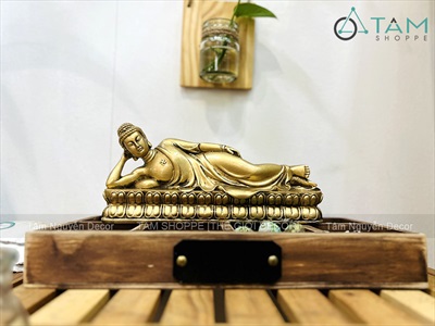Tượng Phật nằm trang trí để bàn [Dài 23cm - Giả cổ] TUONGPHAT-03