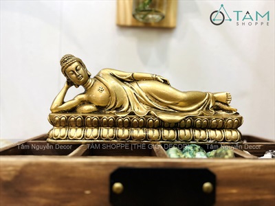 Tượng Phật nằm trang trí để bàn [Dài 23cm - Giả cổ] TUONGPHAT-03