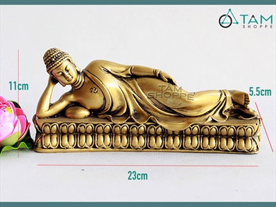 Tượng Phật nằm trang trí để bàn [Dài 23cm - Giả cổ] TUONGPHAT-03