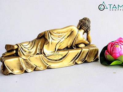 Tượng Phật nằm trang trí để bàn [Dài 23cm - Giả cổ] TUONGPHAT-03