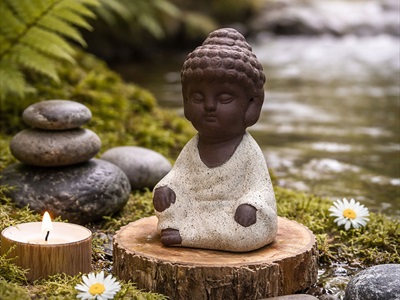 Tượng Phật nhỏ để bàn [Cao 7.5cm/ 2 màu] TUONGPHAT-05